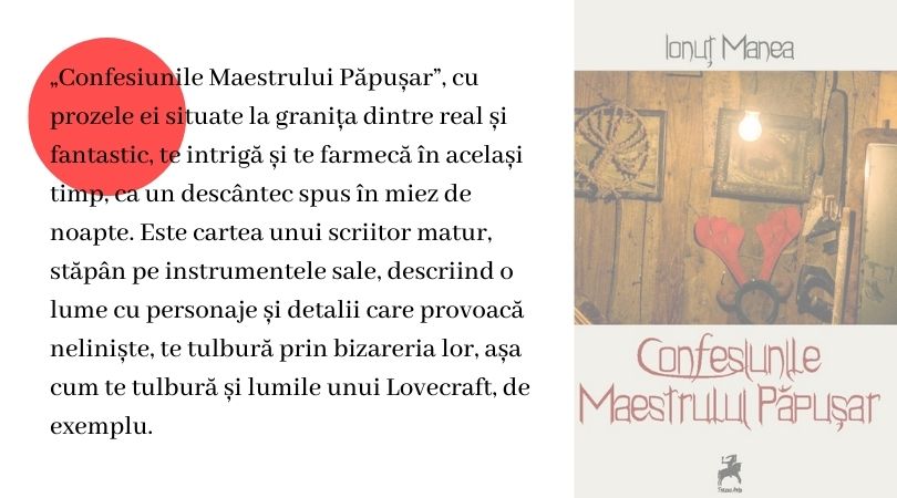 Reach content for Google search „Ionut Manea”. „confesiunile maestrului papusar”
