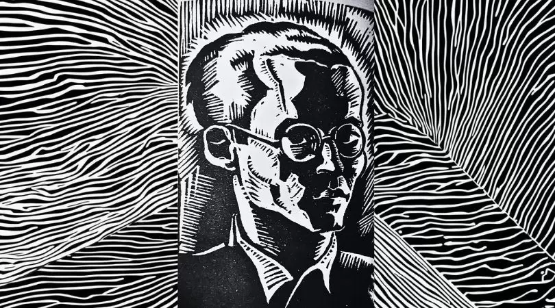 Ștefan Baciu (gravură în linoleum de K. Hübner)