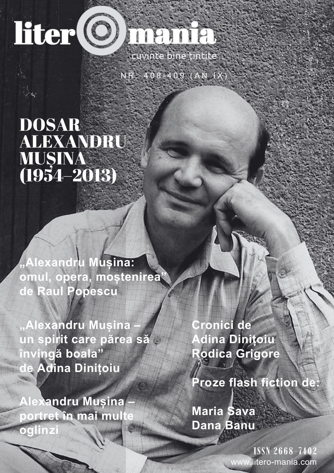 Foto copertă: Alexandru Mușina (sursa: pagina FB Alexandru Mușina)