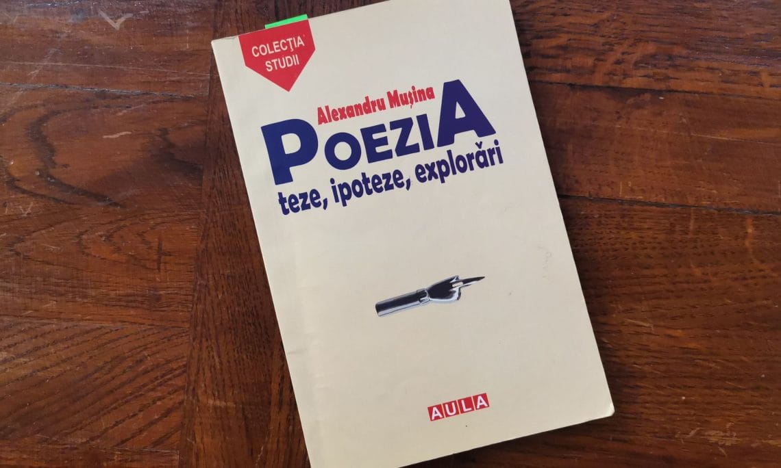 Coperta volumului „Poezia: teze, ipoteze, explorări” de Alexandru Mușina